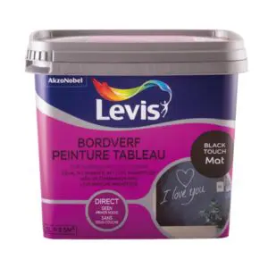 Кан 0,5 л Levis Bordverf Board Paint – черна матова боя за училищни дъски, подходяща за стени, врати и мебели