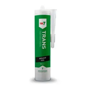 TEC7 Trans Clear 310 мл – прозрачно универсално силиконово лепило, подходящо за влажни и сухи повърхности, устойчиво на мухъл и бактерии