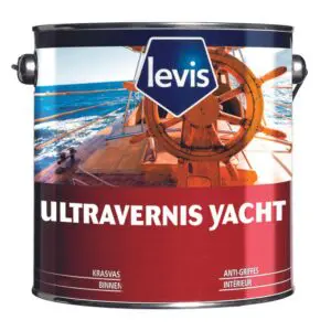 Кан 0,75 л Levis Ultravarnish Yacht Brilliant – безцветен гланцов морски лак за дърво (яхти, мебели, врати)